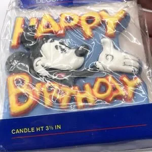 Vintage Disney Mickey Minnie Mouse Birthday Candles LOT Of 3 Gibson Greetings