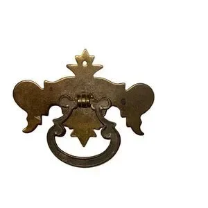 Vintage Drawer pulls Metal Scroll Work Latch Knocker Set Of 4