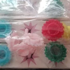 Vintage Fairy Birthday Cake Candle Holders Multi Color Flowers3 Packs Of 6.Hol