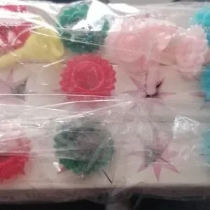 Vintage Fairy Birthday Cake Candle Holders Multi color Flowers3 packs of 6.Hol