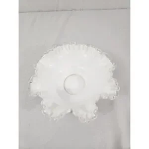 Vintage Fenton Silvercrest Ruffled & Crimped Glass Bowl