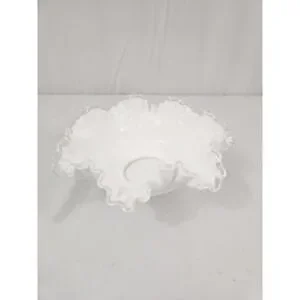 Vintage Fenton Silvercrest Ruffled & Crimped Glass Bowl‎