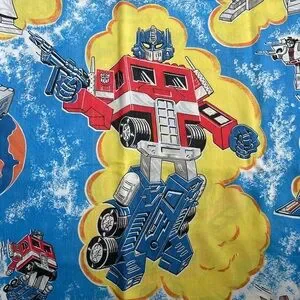 Vintage Flat Sheet Transformers Twin Size 1984