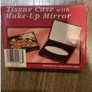 Vintage Floral Tissue Case With Make Up Mirror Package Included