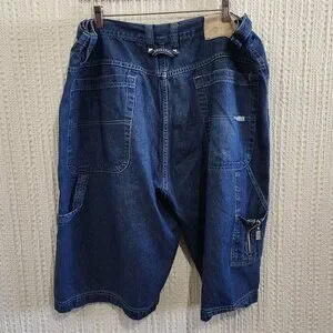 Vintage FOX Y2K Baggy Hip Hop Zipper Denim Men's Jean Shorts Size 3X