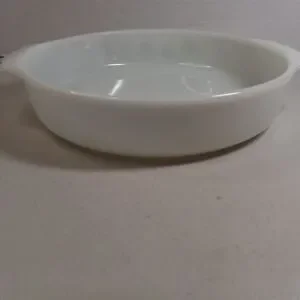 Vintage Glasbake 429 Green Daisy Handled Baking dish