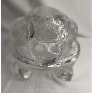 Vintage Glass Molded Bunny Rabbit Candy/ Trinket Dish Table Decor