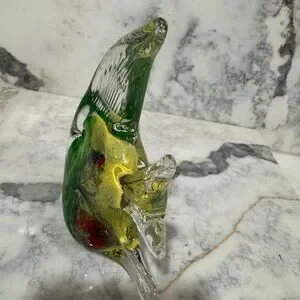 Vintage Green And Red Fish Decor