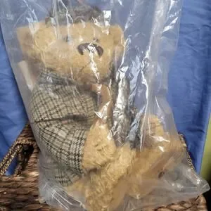 Vintage H.J. Huggs Sherlock Holmes Inspector Bearlock Plush Still Sealed NwT