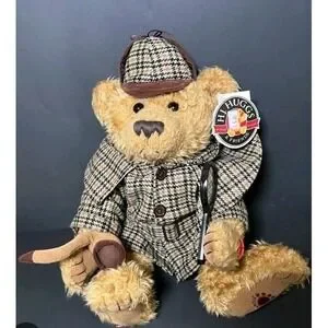 Vintage H.J. Huggs Sherlock Holmes Inspector Bearlock Plush Still Sealed NwT