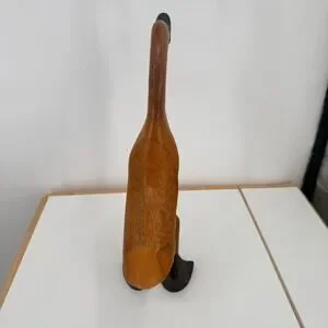Vintage Hand-Carved Artisan Brown Black Beak & Feet Wooden Duck Figurine 16"