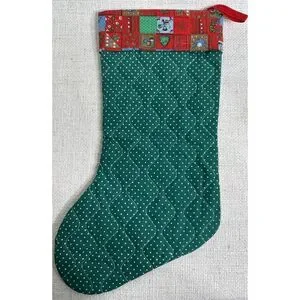 Vintage Handmade Brown Kitty Cat Christmas Stocking 15" Long