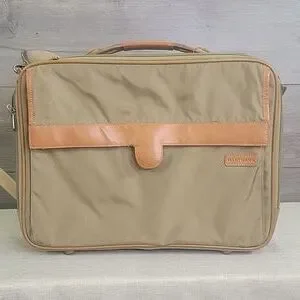 Vintage Hartmann Nylon Leather Business Travel Crossbody Briefcase