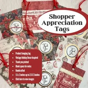 Vintage Holiday Decor Inspired Thank You Tags