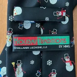 VINTAGE HOLIDAY TRADITIONS BY HALLMARK Christmas Holiday Snowman Party Tie