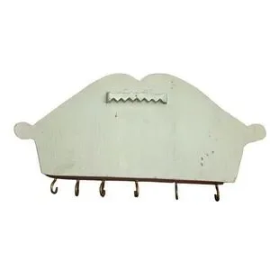 Vintage Homemade Wooden Pie Key Holder Wall Hanger