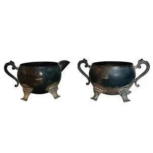 Vintage International Silver Co. Silverplated Sugar Bowl and Creamer Set 1991