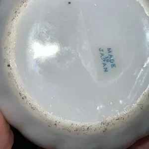 Vintage Japanese Hand Painted Floral Hair Pin Porcelain Dish With Top
