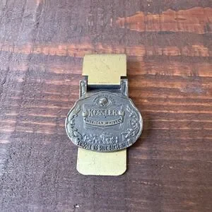Vintage Kessler Whiskey Smooth As Silk Money Clip Bronze Lightweight