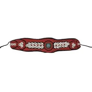 Vintage Ladakh Statement Belt Red Coral Seed Bead Turquoise Brass Cowry Shell