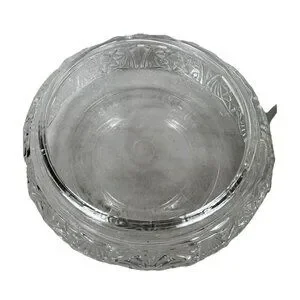 Vintage LE Smith 1930s Crystal Glass Scottish Terrier Powder Jar Container Mint