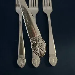 Vintage Lenox Hannah Pattern Dinner Fork Set 4 18/8 Stainless Steel Heavy 1999