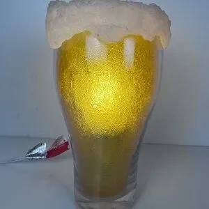 VINTAGE LIGHT UP FOAM TOP BEER GLASS DISPLAY Light Lamp Bar Spencer’s