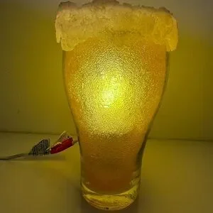 VINTAGE LIGHT UP FOAM TOP BEER GLASS DISPLAY Light Lamp Bar Spencer’s