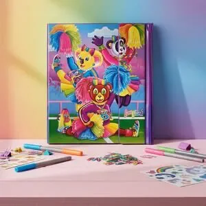 Vintage Lisa Frank Tri-Fold Binder Set – Cheer Bear Design – 1990s Collectible