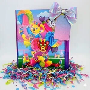 Vintage Lisa Frank Tri-Fold Binder Set – Cheer Bear Design – 1990s Collectible