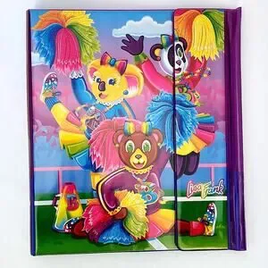 Vintage Lisa Frank Tri-Fold Binder Set – Cheer Bear Design – 1990s Collectible