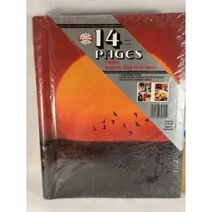 Vintage Magnetic Photo Albums Lot Of 2 Sunset And Gold Covers New Old Stock