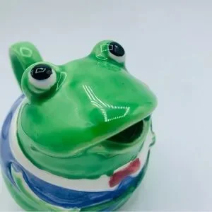 Vintage Mary Ann Baker Hand Painted Frogs Creamer Pitcher