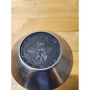 Vintage Metal Coin Bowl - Maria Anna Augusta Ferdinand1 - IMP - ET - REGIS