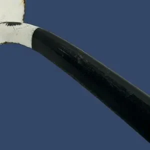 Vintage Metal Enamelware 12”Large Serving Spoon White With Black Handle