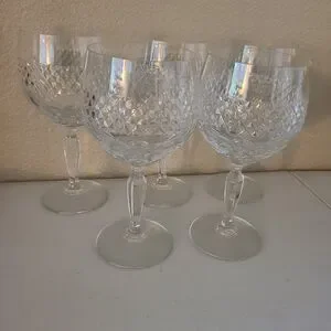 Vintage Mikasa Crystal Wine Glasses Autumn Vale 1979 Set Of 5