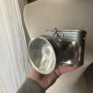 Vintage miners hunters headlamp Silver Camera with Flash