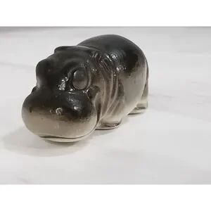 Vintage Miniature Baby Hippo Hippopotamus Ceramic Trinket Mini Decor House
