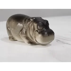 Vintage Miniature Baby Hippo Hippopotamus Ceramic Trinket Mini Decor House