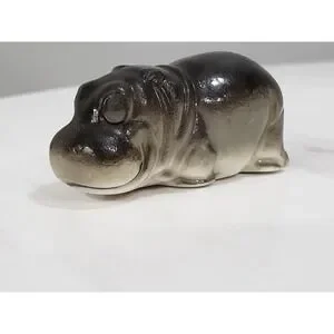 Vintage Miniature Baby Hippo Hippopotamus Ceramic Trinket Mini Decor House