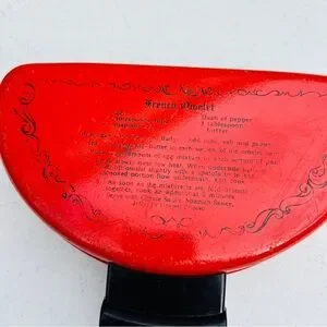 Vintage Mirro Omelet Maker Pan Double Fryer 2 Sided Red Enamel