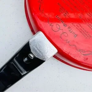 Vintage Mirro Omelet Maker Pan Double Fryer 2 Sided Red Enamel