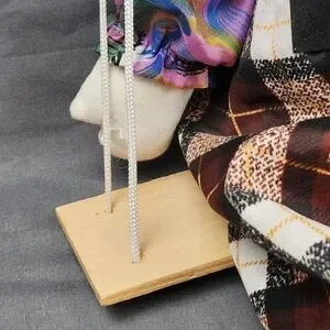 Vintage Monarch Collection Clown Porcelain 12" Puppet Marionette On Wooden Swing