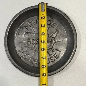 Vintage Monroe Boston Strause Metal Pie Pan Tin Rustic Farmhouse Country Kitchen