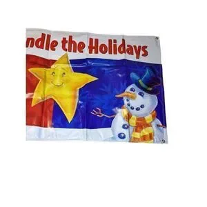 Vintage New Inbox 33x90 Nylon Christmas Banner Made For The US Postal Service In