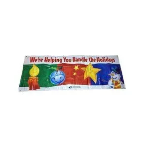 Vintage New Inbox 33x90 Nylon Christmas Banner Made For The US Postal Service In