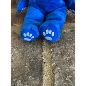 Vintage Original Blue Ford Bean Bag Bear Kabor Auto Advertising 8" Long With Tag