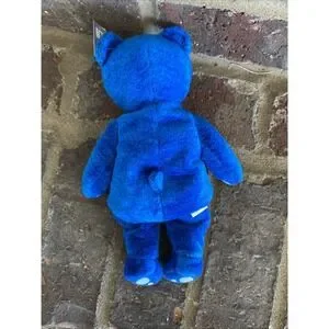 Vintage Original Blue Ford Bean Bag Bear Kabor Auto Advertising 8" Long With Tag