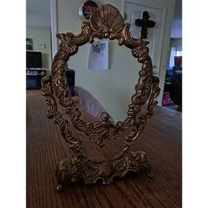 Vintage Ornate Cherub Vanity Dresser Table Victorian Baroque Rotating Mirror