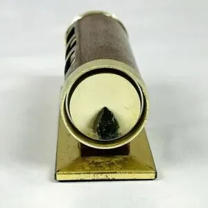 Vintage Park Sherman Co Desktop Perpetual Desk Calendar Brass Faux Wood 4.25 "
